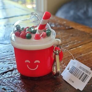 Bath & Body Works Red Smiley Drink Charm with Candy Bead Top PocketBac Holder